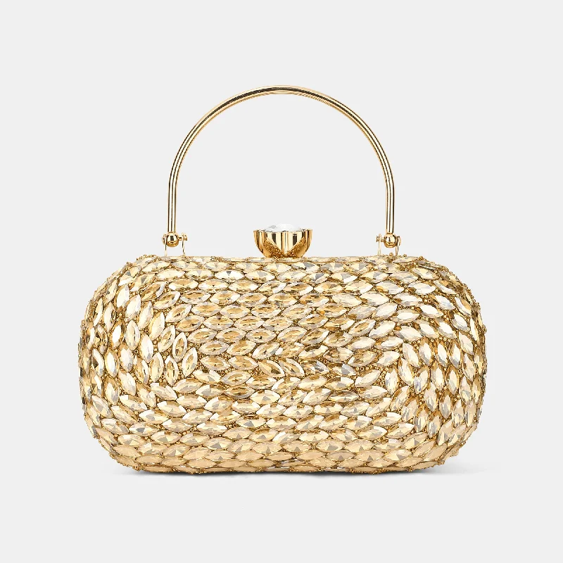 Vintage - style beaded evening bag with an art - deco patternLavie Luxe Jewel Gold Medium Women's Frame Clutch Vintage - style beaded evening bag with an art - deco patternLavie Luxe Jewel Gold Medium Women's Frame Clutch