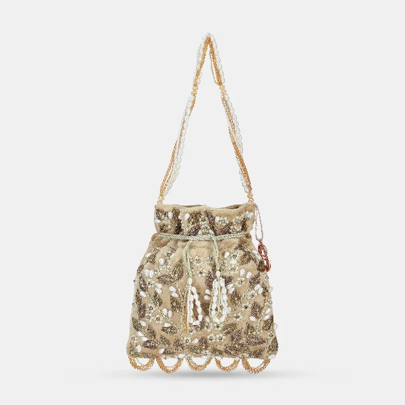 Floral - printed clutch for a spring or summer eveningLavie Luxe Bead Rose Gold Medium Women's Potli Rose Floral - printed clutch for a spring or summer eveningLavie Luxe Bead Rose Gold Medium Women's Potli Rose