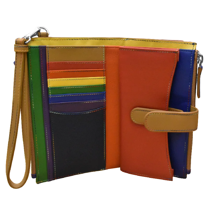 Patent leather clutch with a modern, minimalist designPhone Wallet Wristlet