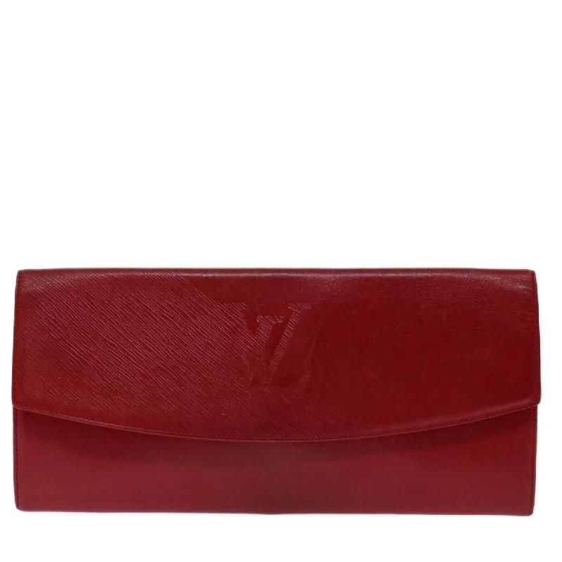 Mother - of - pearl clutch with a delicate sheenLouis Vuitton Mycenes  Leather Clutch Bag (Pre-Owned)