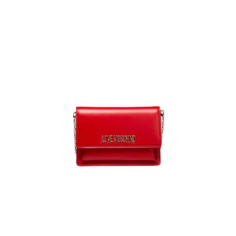 Convertible crossbody bag that can be worn as a shoulder bagLove Moschino Red Polyethylene Women Crossbody Bag
