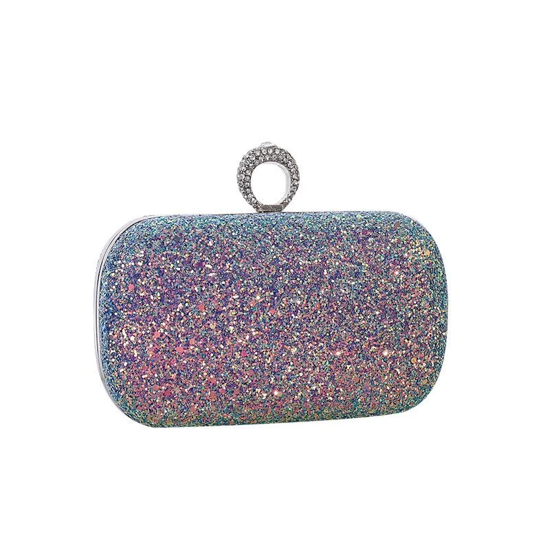 Mother - of - pearl clutch with a delicate sheenLuxy Moon Colorful Sequin Women's Clutch Bag Party Chain Shoulder Purse Mother - of - pearl clutch with a delicate sheenLuxy Moon Colorful Sequin Women's Clutch Bag Party Chain Shoulder Purse