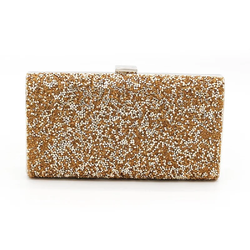 Metallic leather evening bag with a textured finishLuxy Moon Diamond Evening Bag Rhinestone Clutch