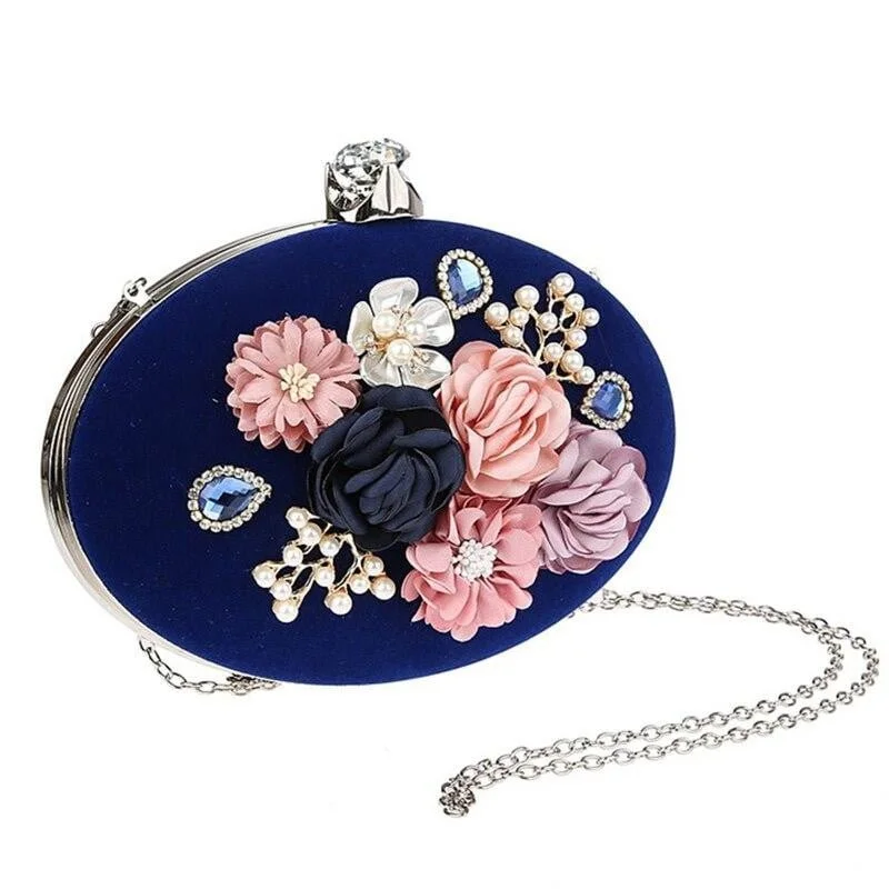Clutch with a built - in mirror and compact for on - the - go touch - upsLuxy Moon Flower Evening Bags Pearl Diamonds Clutches Clutch with a built - in mirror and compact for on - the - go touch - upsLuxy Moon Flower Evening Bags Pearl Diamonds Clutches