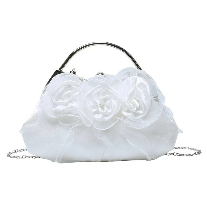 Two - tone clutch with a contrast color lining for added styleLuxy Moon Handbags Pouch for Wedding Elegant Bridal Flower Evening Clutch Bag Two - tone clutch with a contrast color lining for added styleLuxy Moon Handbags Pouch for Wedding Elegant Bridal Flower Evening Clutch Bag