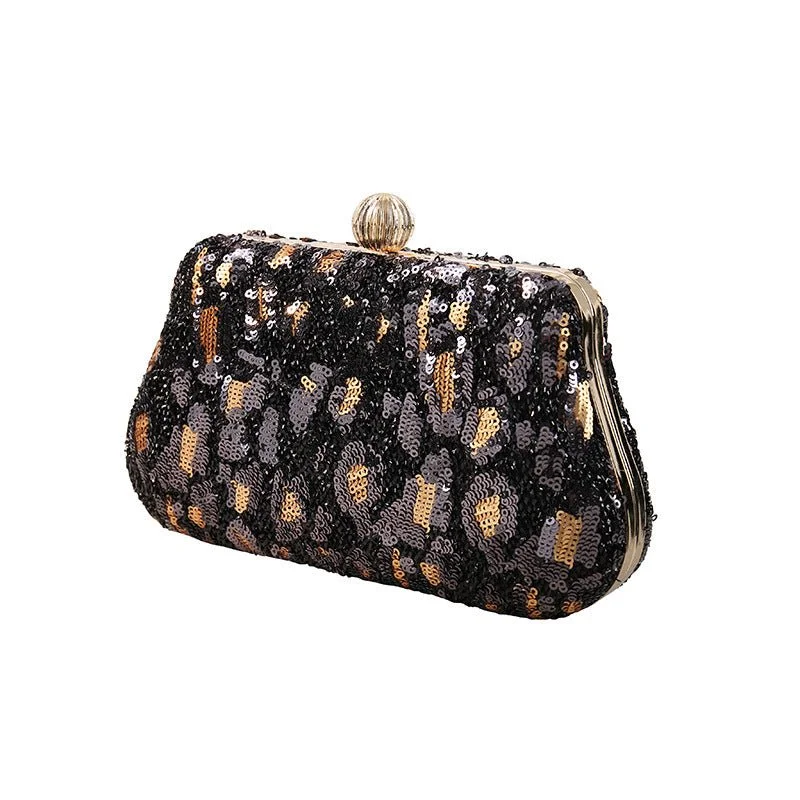 Monogrammed clutch as a personalized evening accessoryLuxy Moon Lady Leopard Sequin Party Clutch Purse Monogrammed clutch as a personalized evening accessoryLuxy Moon Lady Leopard Sequin Party Clutch Purse