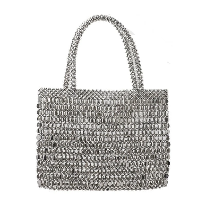 Laser - cut leather evening bag with an intricate patternLuxy Moon Large Silver Sequined Clutch Purse Laser - cut leather evening bag with an intricate patternLuxy Moon Large Silver Sequined Clutch Purse
