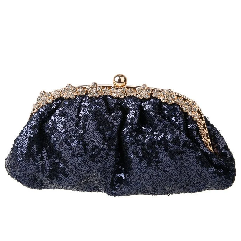 Monogrammed clutch as a personalized evening accessoryLuxy Moon Navy Sequined Rhinestone Evening Clutch Bag Monogrammed clutch as a personalized evening accessoryLuxy Moon Navy Sequined Rhinestone Evening Clutch Bag