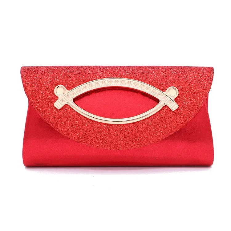 Leather evening bag with a gold - plated chain strap for a sophisticated lookLuxy Moon Sequin Clutch Purse Bag Evening Female Wedding Party Handbag Leather evening bag with a gold - plated chain strap for a sophisticated lookLuxy Moon Sequin Clutch Purse Bag Evening Female Wedding Party Handbag