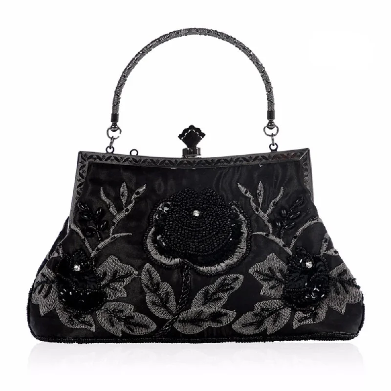 Laser - cut leather evening bag with an intricate patternLuxy Moon Vintage Embroidered Sequined Evening Clutch Laser - cut leather evening bag with an intricate patternLuxy Moon Vintage Embroidered Sequined Evening Clutch