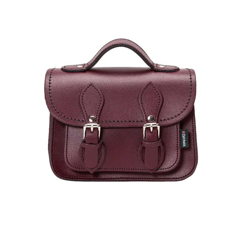Handmade Leather Micro Satchel - Marsala Red