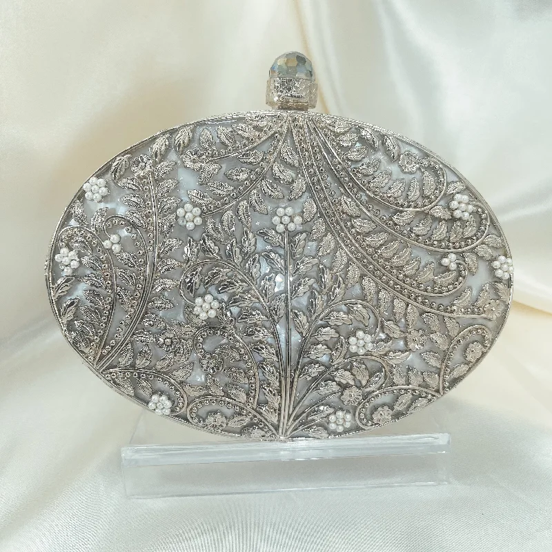 Floral - printed clutch for a spring or summer eveningMAVI Clutch (Silver)