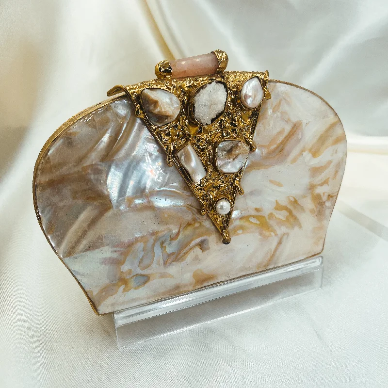 Mother - of - pearl clutch with a delicate sheenSABR Clutch