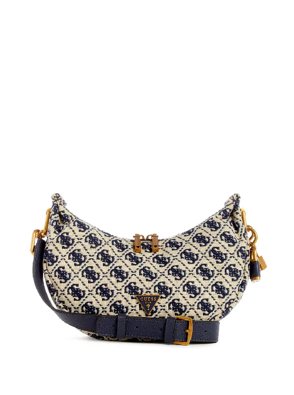 Navy Blue Logo Shemara Mini Hobo Satchel Bag