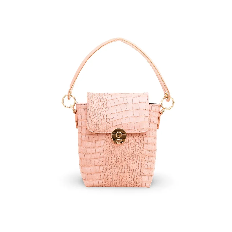 Silk crossbody bag with a delicate print for a feminine touchPink Causal Crossbody Bag P55530