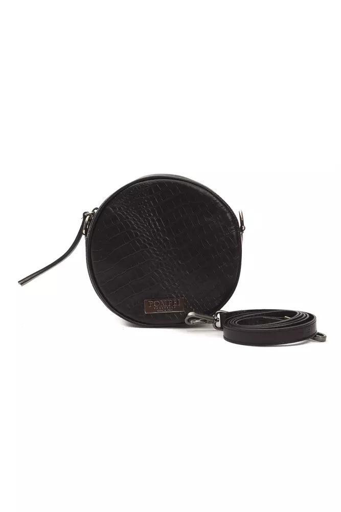Crossbody bag with a detachable strap for easy customizationPompei Donatella Black Leather Women Crossbody Bag Crossbody bag with a detachable strap for easy customizationPompei Donatella Black Leather Women Crossbody Bag