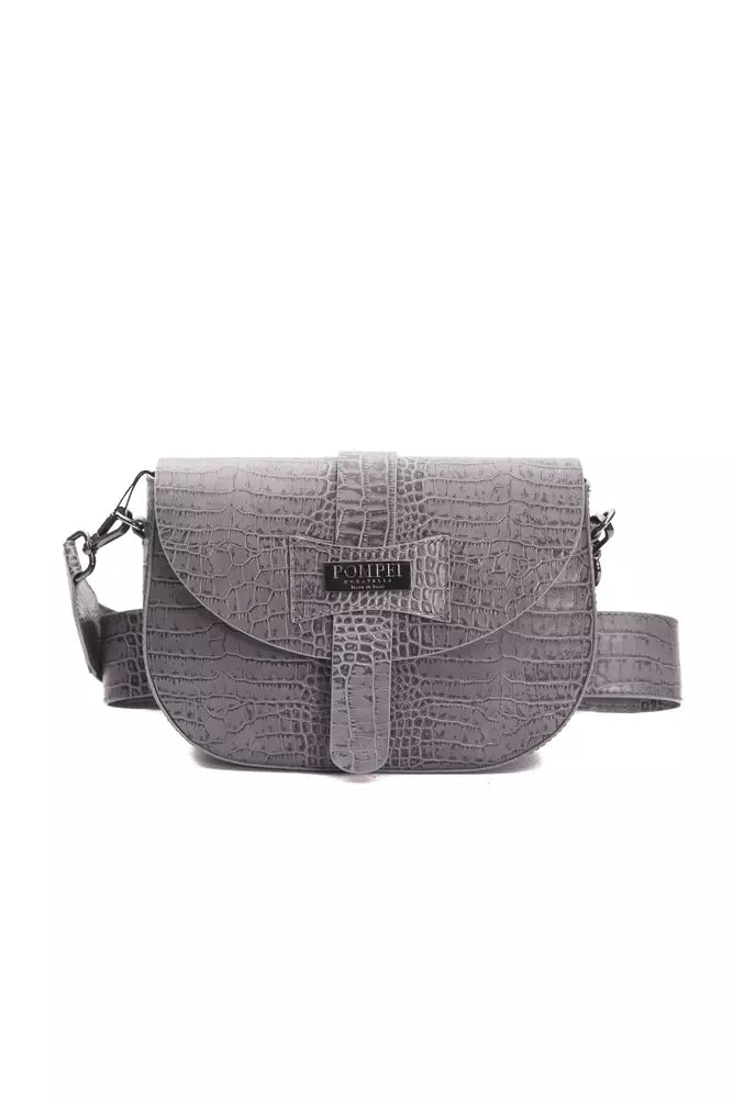 Waterproof crossbody bag with a zippered closure for outdoor adventuresPompei Donatella Gray Leather Women Crossbody Bag Waterproof crossbody bag with a zippered closure for outdoor adventuresPompei Donatella Gray Leather Women Crossbody Bag