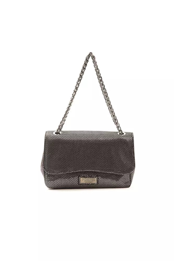 Color - blocked crossbody bag with bold hues for a fashion statementPompei Donatella Gray Leather Women Crossbody Bag Color - blocked crossbody bag with bold hues for a fashion statementPompei Donatella Gray Leather Women Crossbody Bag