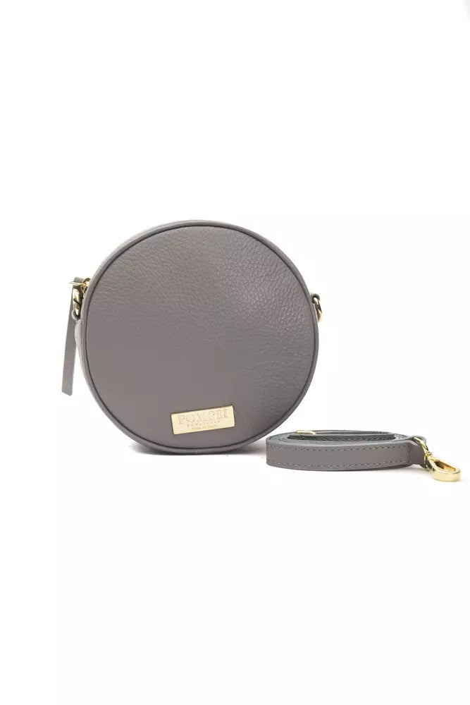 Color - blocked crossbody bag with bold hues for a fashion statementPompei Donatella Gray Leather Women Crossbody Bag Color - blocked crossbody bag with bold hues for a fashion statementPompei Donatella Gray Leather Women Crossbody Bag