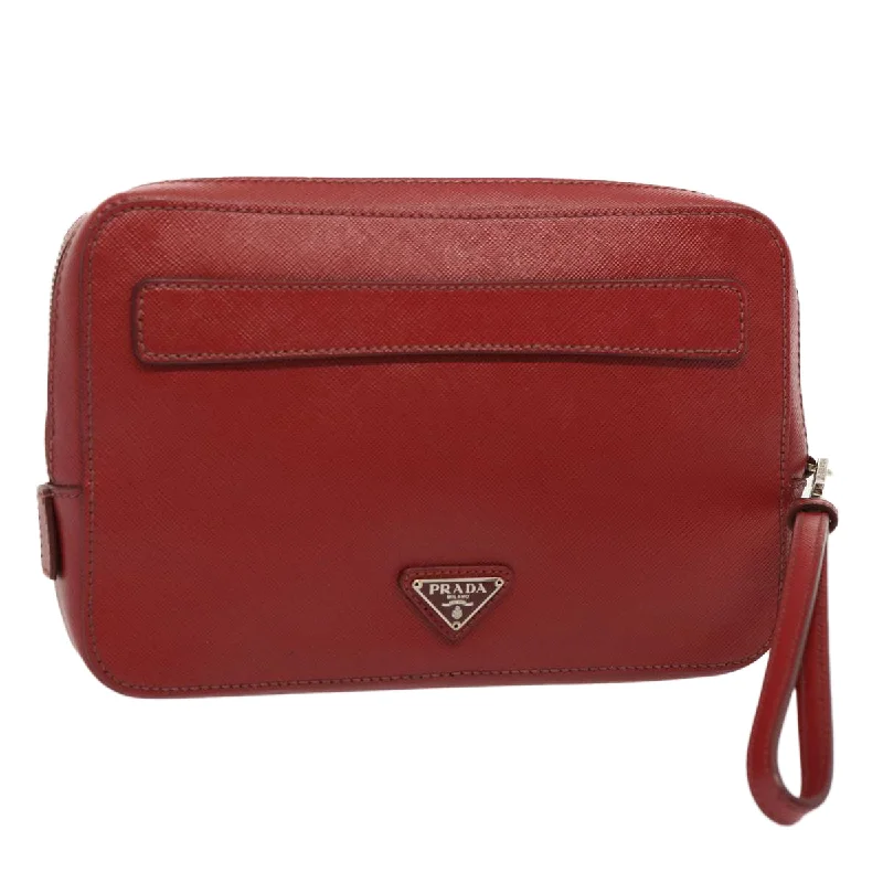 Embroidered silk clutch with a traditional motif for a cultural touchPrada Pionnière  Leather Clutch Bag (Pre-Owned)
