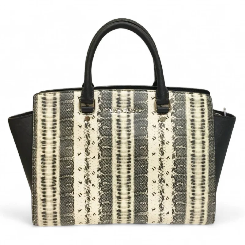 Pre-Loved Large Selma Bag In Snakeskin & Black