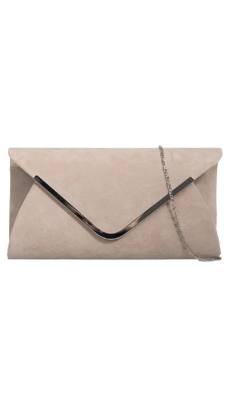 Patent leather clutch with a modern, minimalist designRegan Clutch- Nude