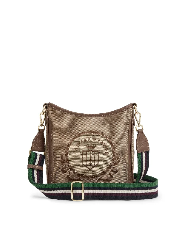 Color - blocked crossbody bag with bold hues for a fashion statementRichmond Messenger Bag - Jacquard Taupe Color - blocked crossbody bag with bold hues for a fashion statementRichmond Messenger Bag - Jacquard Taupe