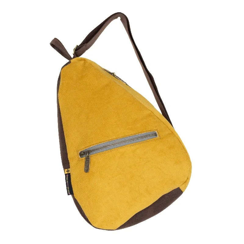 Plus - size crossbody bag with a roomy interior for carrying essentialsRozzi: Mustard Corduroy Plus - size crossbody bag with a roomy interior for carrying essentialsRozzi: Mustard Corduroy