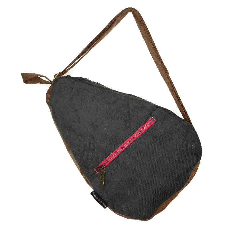 Crossbody bag with a detachable strap for easy customizationRozzi: Oregano Corduroy
