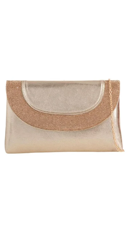 Crystal - encrusted clutch for a red - carpet eventSara Clutch- Glitter Gold