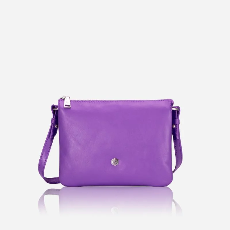 Crossbody bag with a detachable strap for easy customizationSlim Ladies Leather Crossbody, Electric Iris Crossbody bag with a detachable strap for easy customizationSlim Ladies Leather Crossbody, Electric Iris