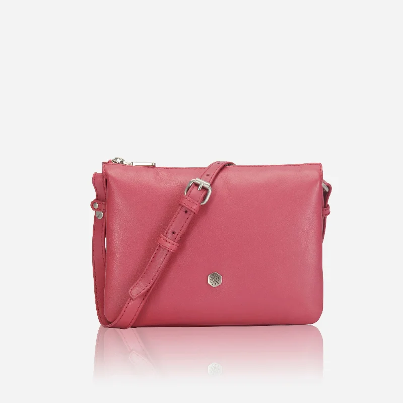 Women's leather crossbody bag with a tassel charm for a bohemian styleSlim Ladies Leather Crossbody, Flamingo Women's leather crossbody bag with a tassel charm for a bohemian styleSlim Ladies Leather Crossbody, Flamingo