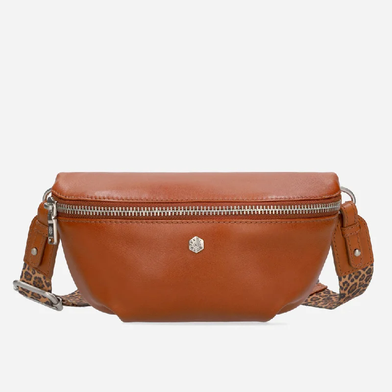 Crossbody bag with a hidden anti - theft pocket for securitySlim Ladies Leather Waist Bag, Tan Crossbody bag with a hidden anti - theft pocket for securitySlim Ladies Leather Waist Bag, Tan