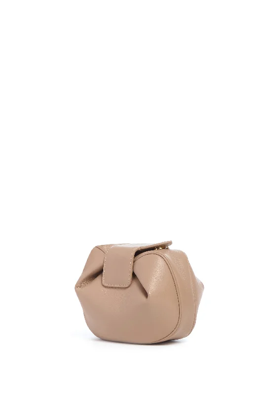 Miniature evening bag with a fold - over clasp for a compact optionSoft Demi Clutch in Nude Nappa Leather Miniature evening bag with a fold - over clasp for a compact optionSoft Demi Clutch in Nude Nappa Leather