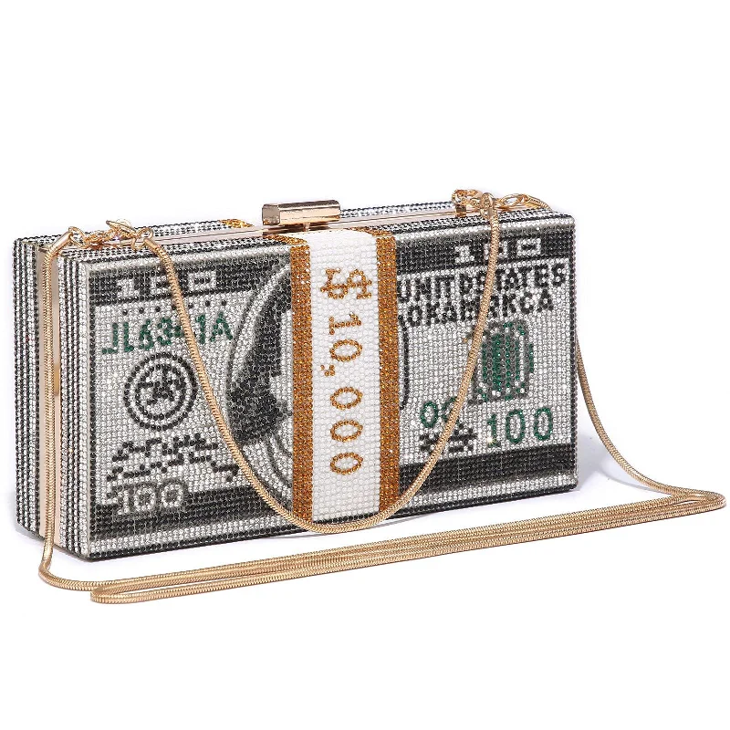 Waterproof crossbody bag with a zippered closure for outdoor adventuresStack of Cash Dollars Clutch Party Purse Crystal Evening Bag Cocktail for Women Waterproof crossbody bag with a zippered closure for outdoor adventuresStack of Cash Dollars Clutch Party Purse Crystal Evening Bag Cocktail for Women