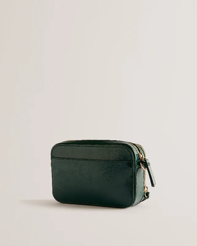 Color - blocked crossbody bag with bold hues for a fashion statementStunwa Webbing Leather Crinkle Crossbody Bag Mid-Green Color - blocked crossbody bag with bold hues for a fashion statementStunwa Webbing Leather Crinkle Crossbody Bag Mid-Green