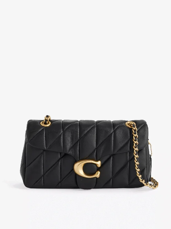 Convertible crossbody bag that can be worn as a shoulder bagTabby logo-plaque quilted leather cross-body bag