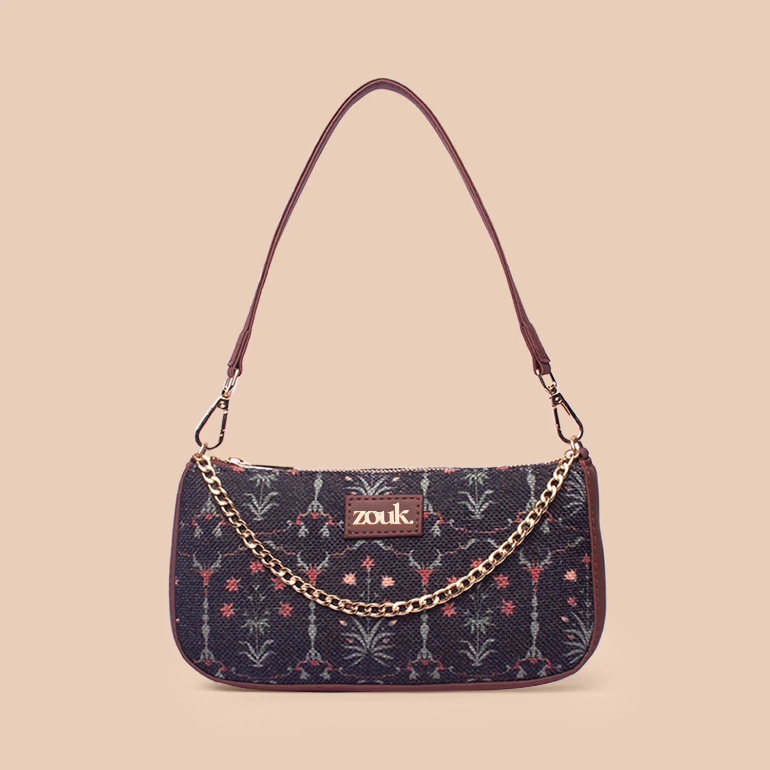 Two - tone clutch with a contrast color lining for added styleTaj Guldasta Baguette Two - tone clutch with a contrast color lining for added styleTaj Guldasta Baguette