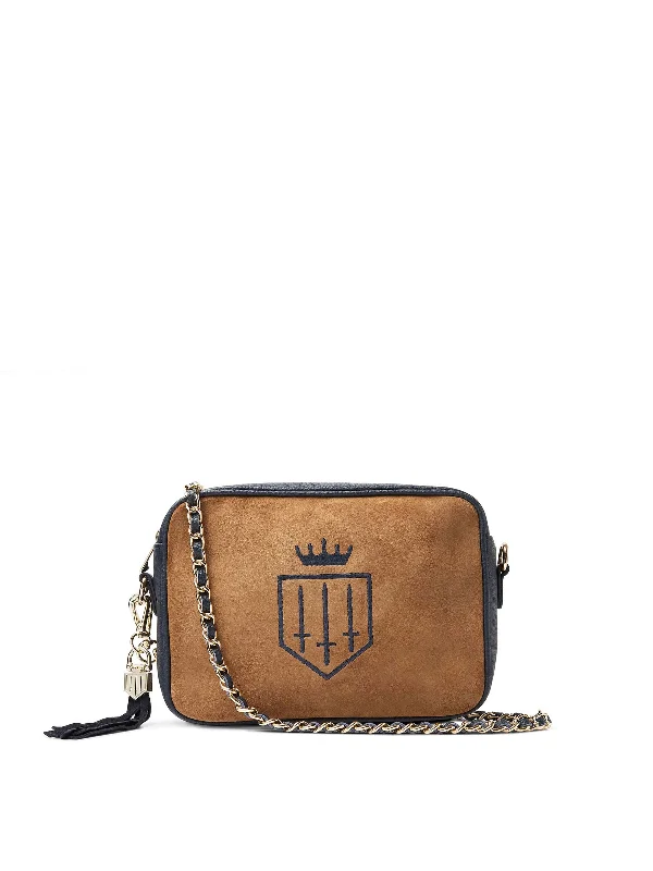 Convertible crossbody bag that can be worn as a shoulder bagFinsbury - Tan & Navy