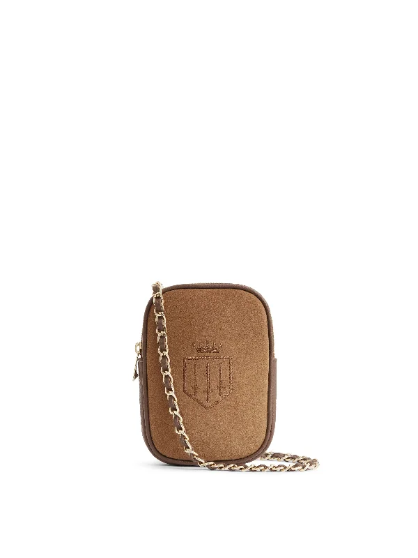 Crossbody bag with multiple compartments and pockets for organizationMini Finsbury - Tan Suede Crossbody bag with multiple compartments and pockets for organizationMini Finsbury - Tan Suede
