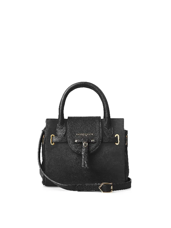 Vintage - style crossbody bag with a brass frame and leather strapsMini Windsor Handbag - Black Vintage - style crossbody bag with a brass frame and leather strapsMini Windsor Handbag - Black