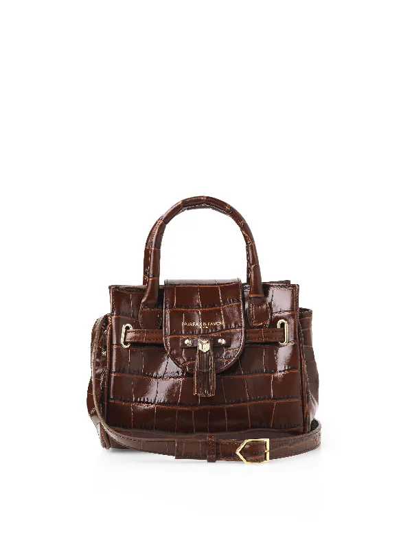 Crossbody bag with a magnetic snap closure for quick accessMini Windsor Handbag - Conker Leather Crossbody bag with a magnetic snap closure for quick accessMini Windsor Handbag - Conker Leather