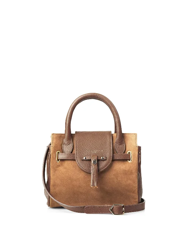 Women's leather crossbody bag with a tassel charm for a bohemian styleMini Windsor Handbag - Tan Women's leather crossbody bag with a tassel charm for a bohemian styleMini Windsor Handbag - Tan