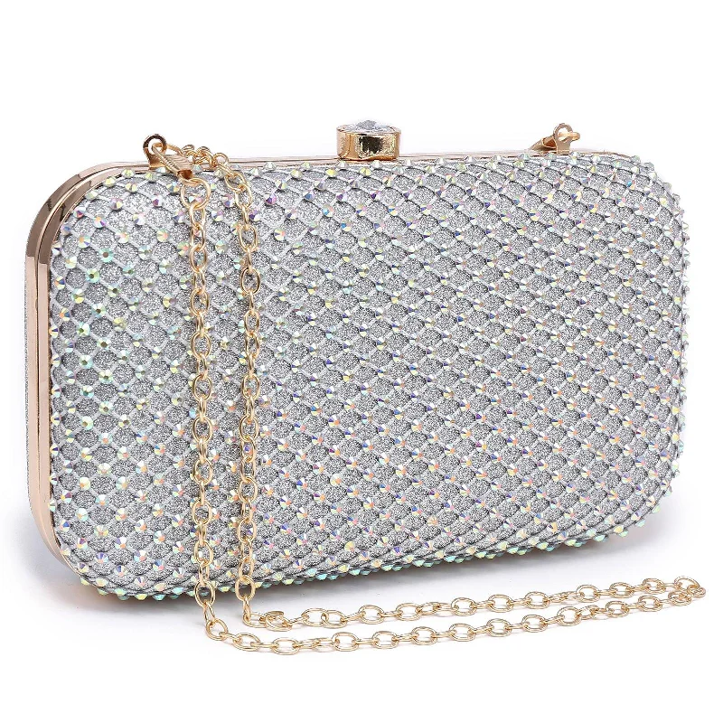 Crossbody bag with a detachable strap for easy customizationWomens Sparkling Rhinestone Clutch Evening Purse for Prom Party Wedding Dasein Crossbody bag with a detachable strap for easy customizationWomens Sparkling Rhinestone Clutch Evening Purse for Prom Party Wedding Dasein
