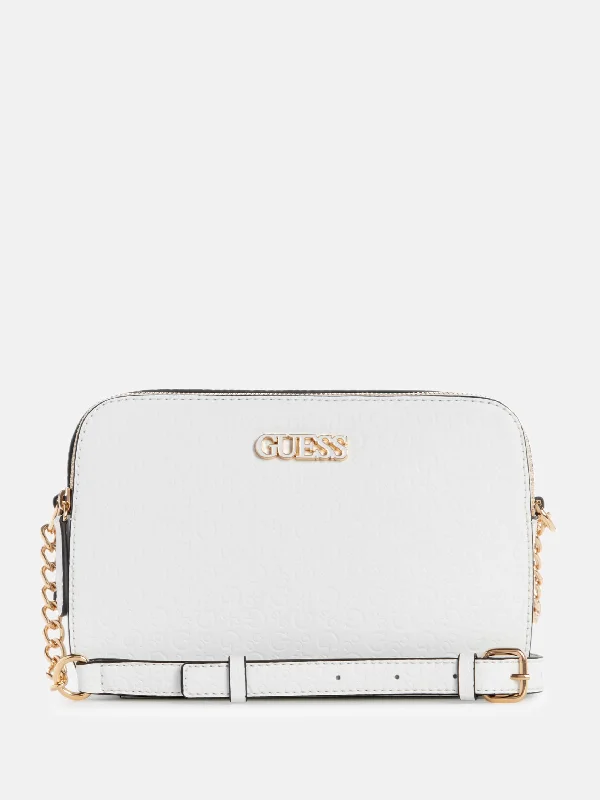 Metallic crossbody bag with a glittery finish for evening partiesZakaria Embossed Logo Double-Zip Crossbody Metallic crossbody bag with a glittery finish for evening partiesZakaria Embossed Logo Double-Zip Crossbody